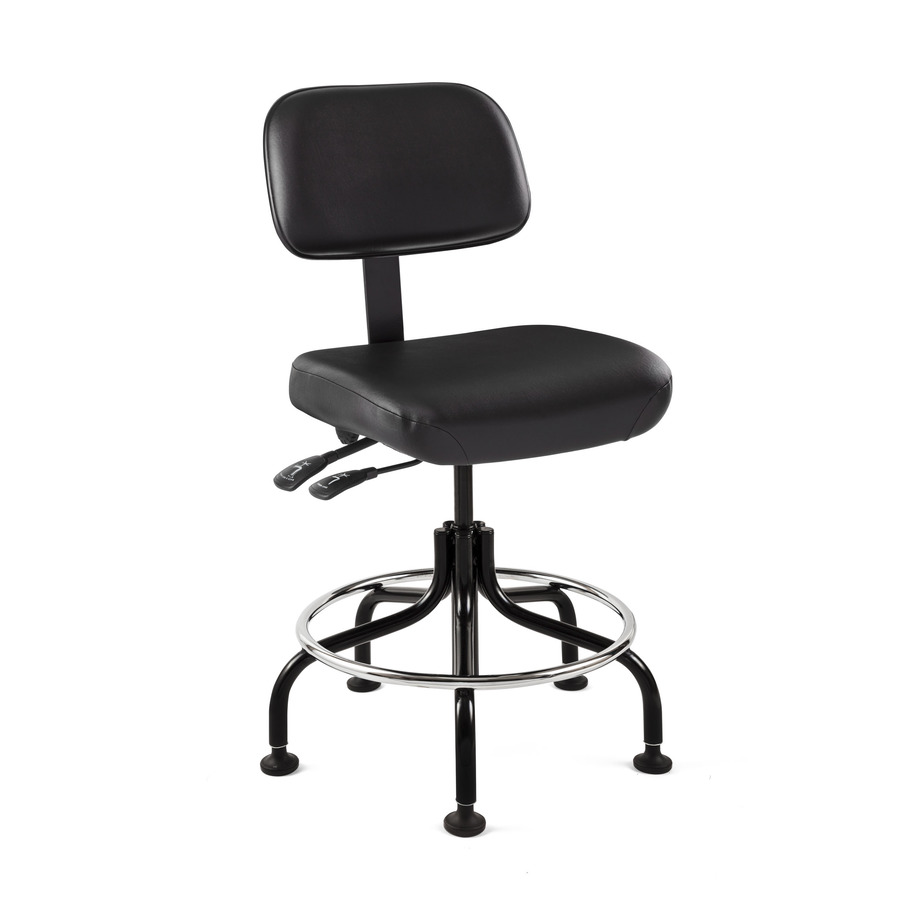 Bevco 5601-V-BLK Vinyl Chair, Black Tubular Steel Base, Adj. Height 25-30", Doral Seres