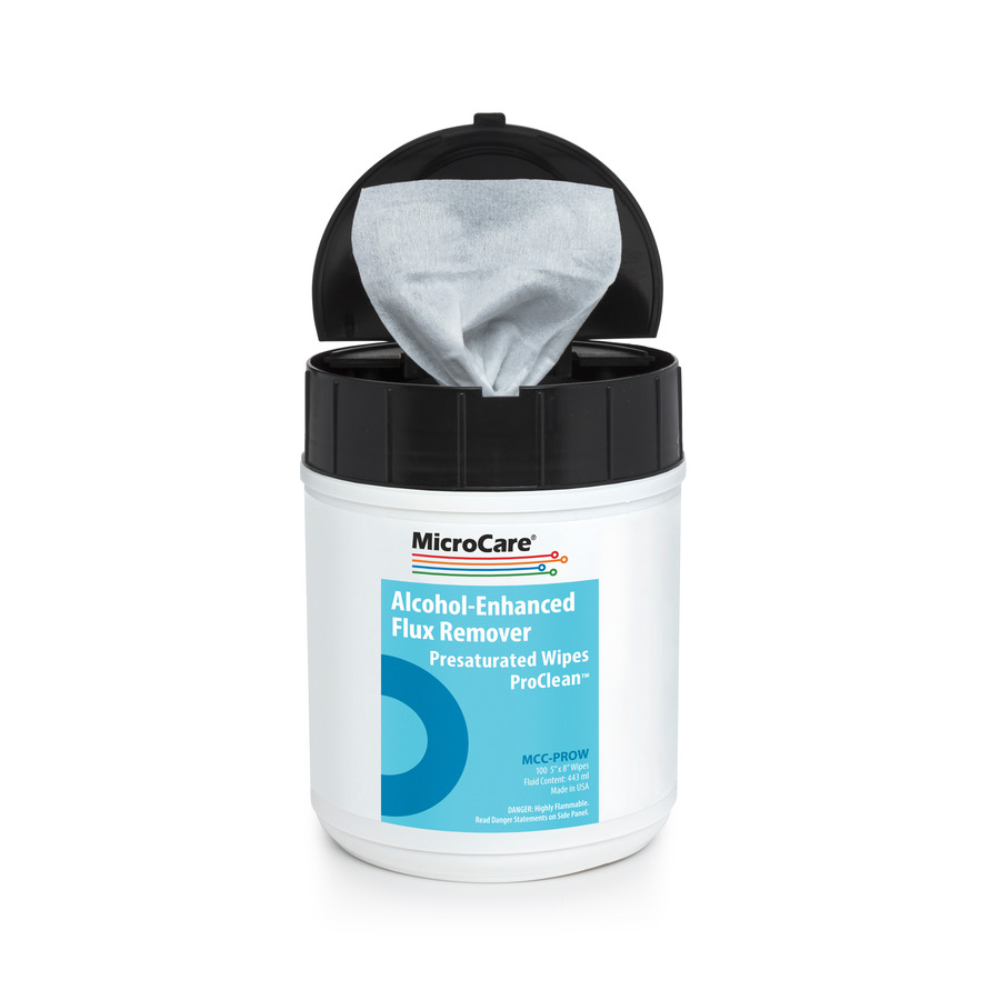 MicroCare MCCPROW Presaturated Wipes, AlcoholEnhanced Flux Remover