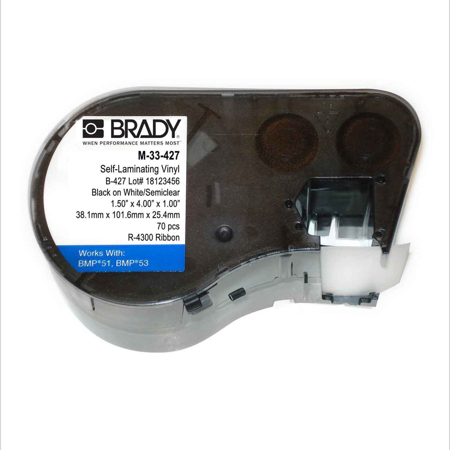 Brady M-33-427 Brady BMP51/53 Label Maker Cartridge 1.50"x4" 70/Crtrdg.