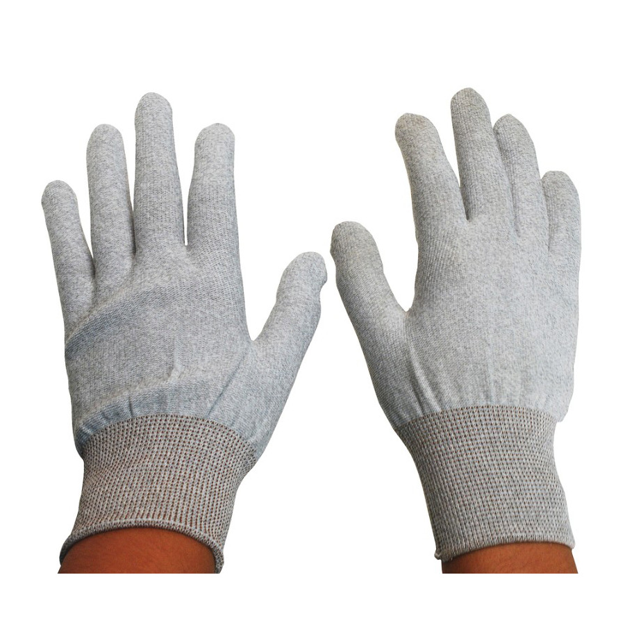 Desco 68122 Dissipative Inspection Gloves, ESD-Safe, Gray, Large, Pair