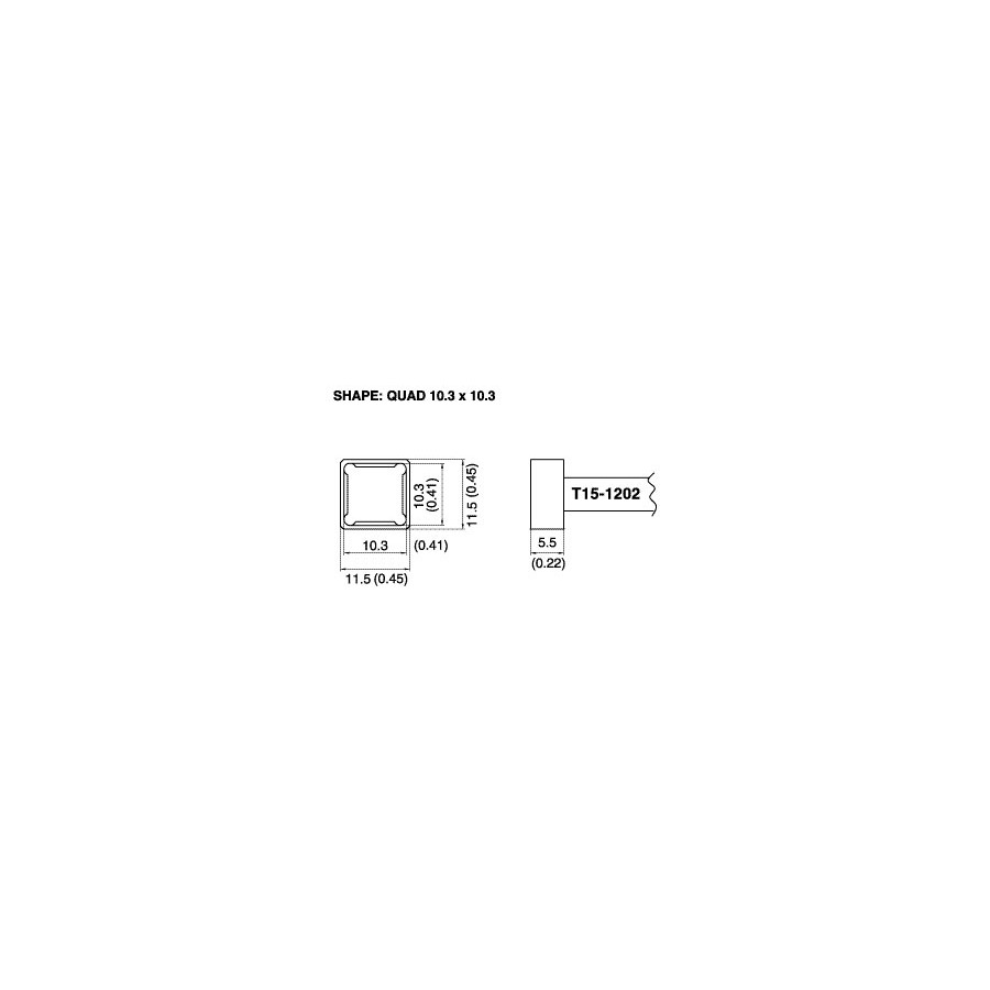 Hakko T15-1202 10.3MM x 10.3MM Quad Tip