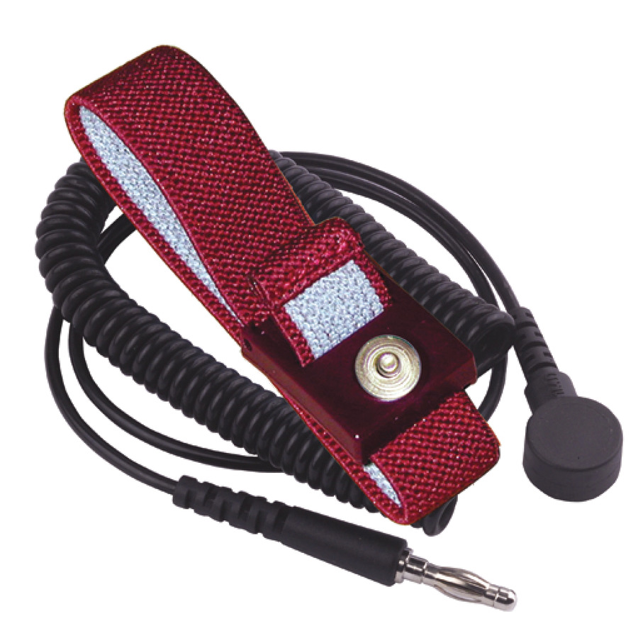 Transforming Technologies WB2637 Wrist Strap with 4mm Snap, Alligator Clip and 6' Cord