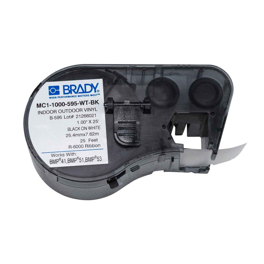 Brady MC1-1000-595-WT-BK Brady Label Maker Cartridge MC1-1000-595-WT-BK