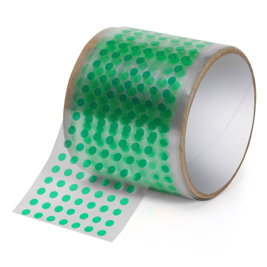 Techni-Pro 592-618 Poly Dots, 15/16", 3" Core, 3.5 mil, Green