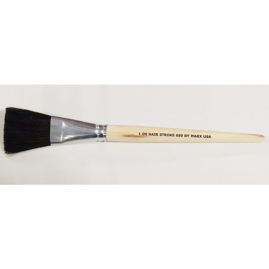 Gordon Brush 0689-01000 Artist Brush, Flat, Anti-Static, Ox/Wood, Sz: 1", Trim: 1-1/2", OAL 9", ESD, 689 Series