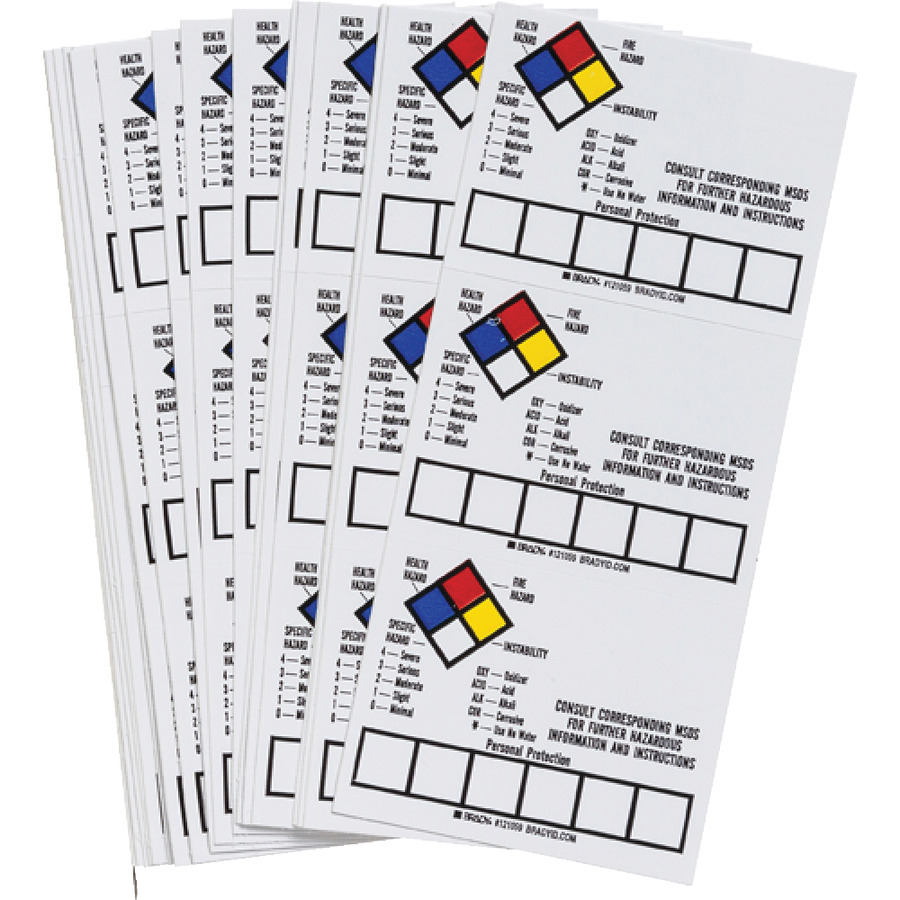 Brady 121059 Hazard Communication Write-On Vinyl Labels, 50/Pkg