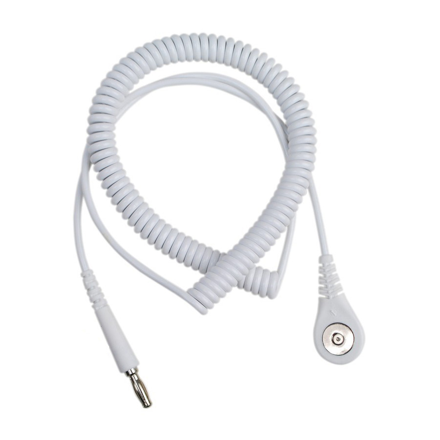 Desco 09209 Jewel MagSnap® Class 1000 Controlled Envioronment 10' Coil Cord, White