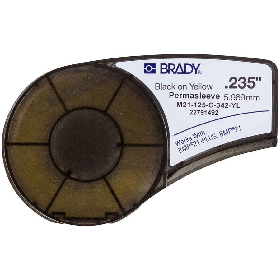 Brady M21-125-C-342-YL PermaSleeve Polyolefin Wire Marking Sleeves