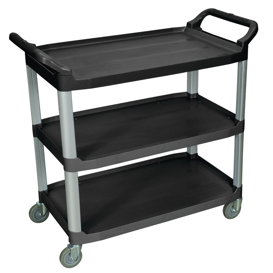 Luxor SC13-B Serving Cart, Large 3 Shelf, 40.5"Wx 19.75"D x 37.25"H, Black