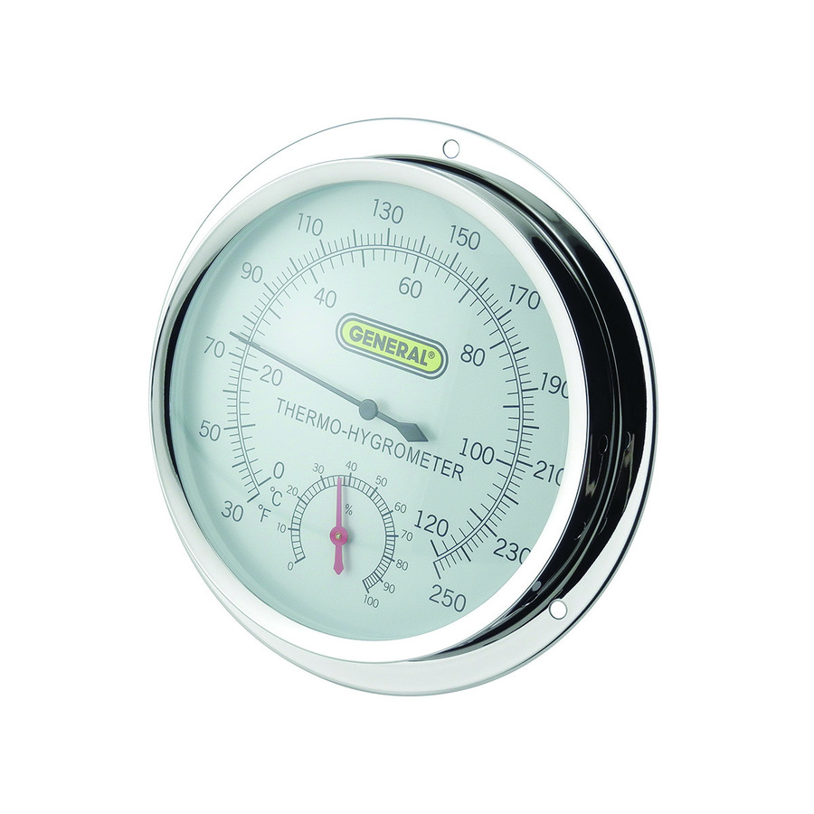 General Tools A600FC High-Temperature Analog Humidity-Temperature Meter in Stainless Steel Case