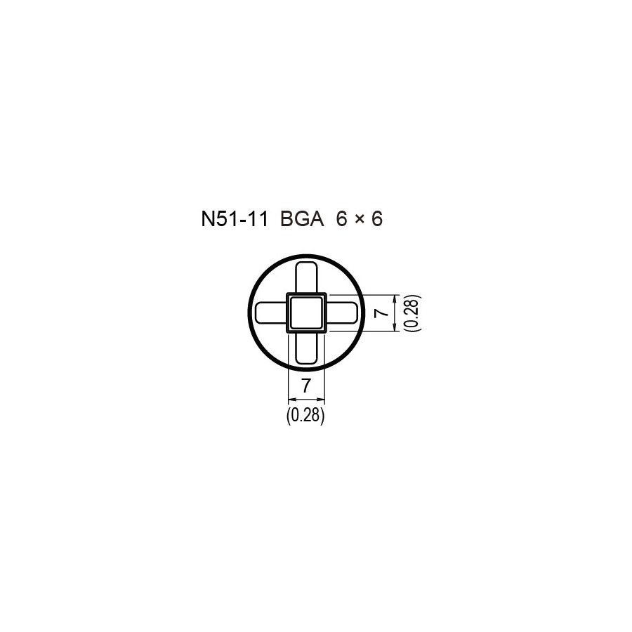 Hakko N51-11 BGA Hot Air Nozzle, 6 x 6 mm