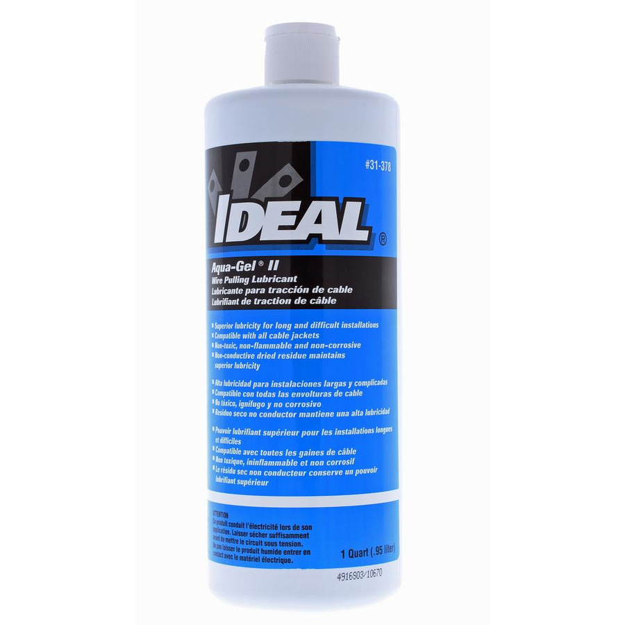 Ideal 31-378 Aqua-Gel II Cable Pulling Lubricant 1-Quart Squeeze Bottle