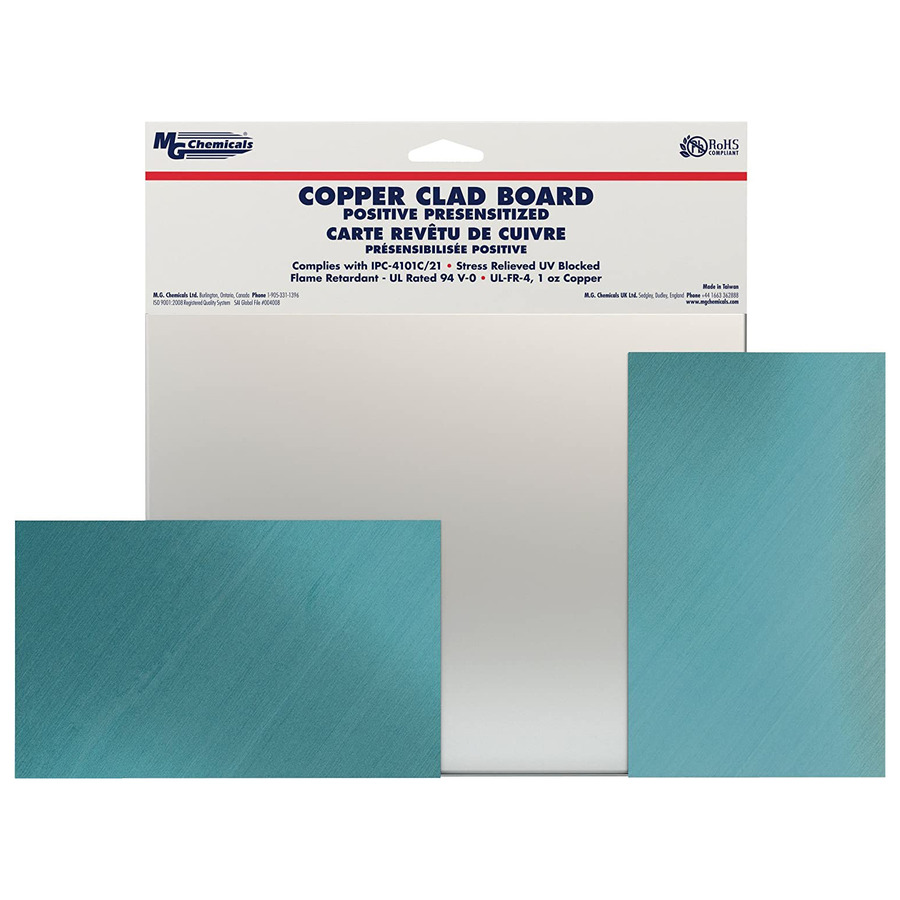 1/16 MG Chemicals 603 Positive Presensitized Copper Clad Board with 1 oz Copper 