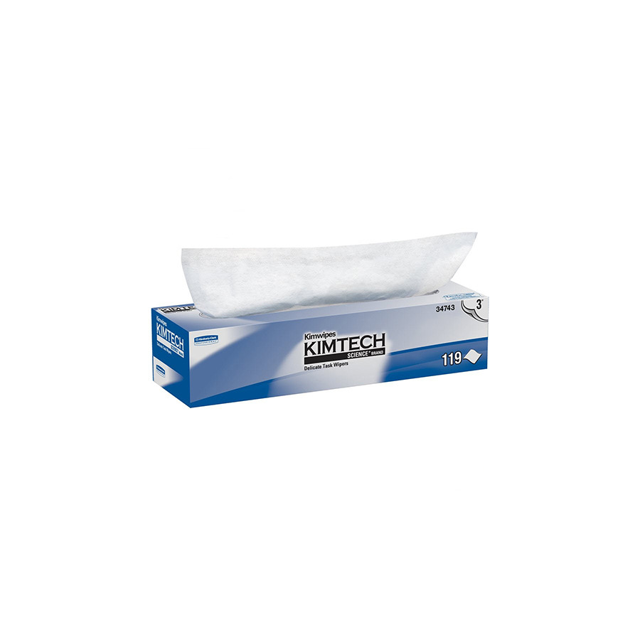 Kimberly-Clark 34743 Cleanroom Wipes, Kimtech Delicate Task, Non-Sterile, 11.8"x11.8", 3-Ply, White, 119/Bx