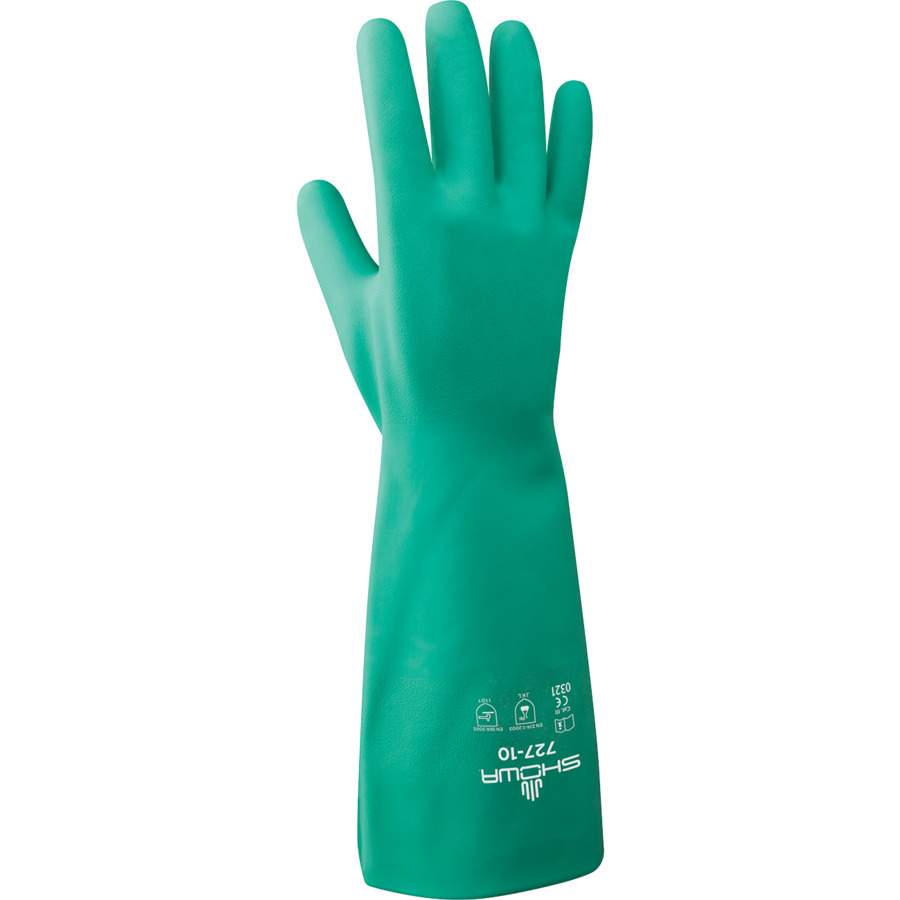 Showa 727-08 Nitrile Gloves, Best Chemical Resistant, 13"