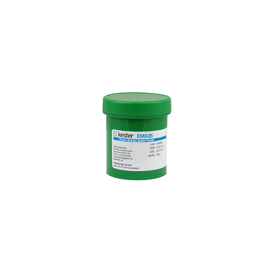 Kester 70-0403-0910 Solder Paste, Water-Soluble, EM828 SAC305 Type 4, 500G Jar