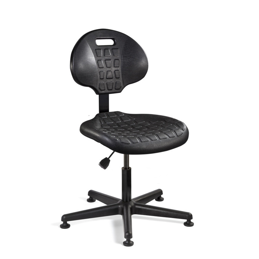 Bevco 7000-BLK BPolyurethane Chair, Black Nylon Base, Mushroom Glides, Adj. Height 15"-20", Everlast Series