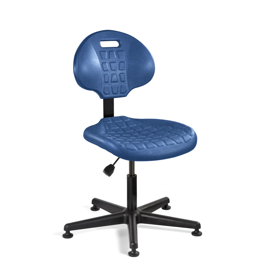 Bevco 7000-BLU Polyurethane Chair, Blue/Black, Nylon Base, Mushroom Glides, Adj. Height 15"-20", Everlast Series