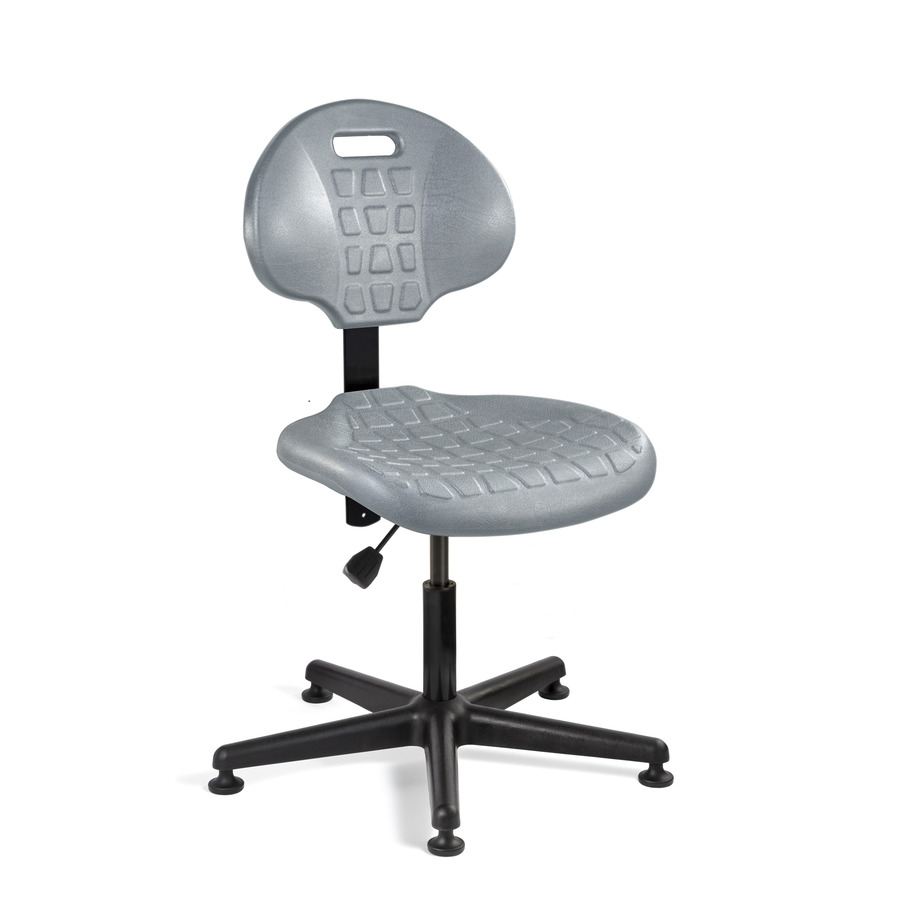 Bevco 7000-GRY Polyurethane Chair, Gray, Non-Tilt, Mushroom Glides, Adj. Height 15"-20", Everlast Series