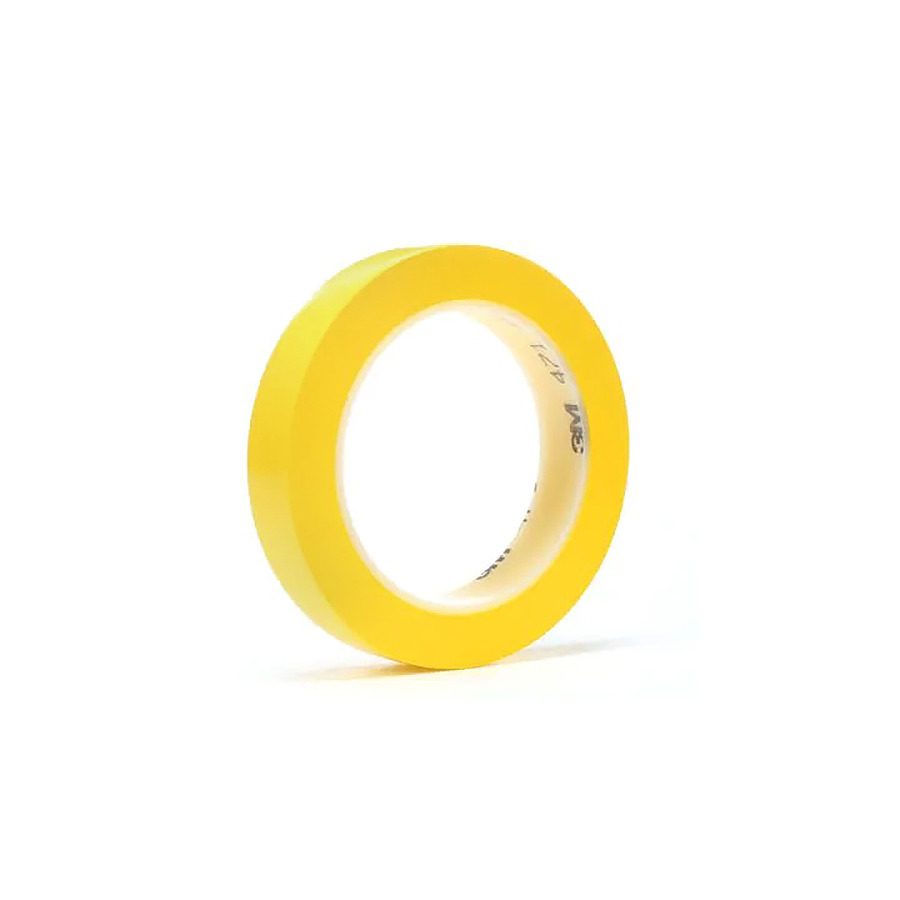 3M 7000048775 Tape, 471, Vinyl, Yellow, Floor and Safety Marking, 3/8in x 36yds, 96 Rolls/Case