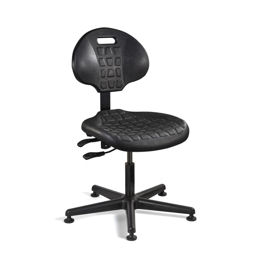 Bevco 7001-BLK Polyurethane Chair, Black, Articulating Tilt, Nylon Base, Adj. Height 21"-31", Everlast Series