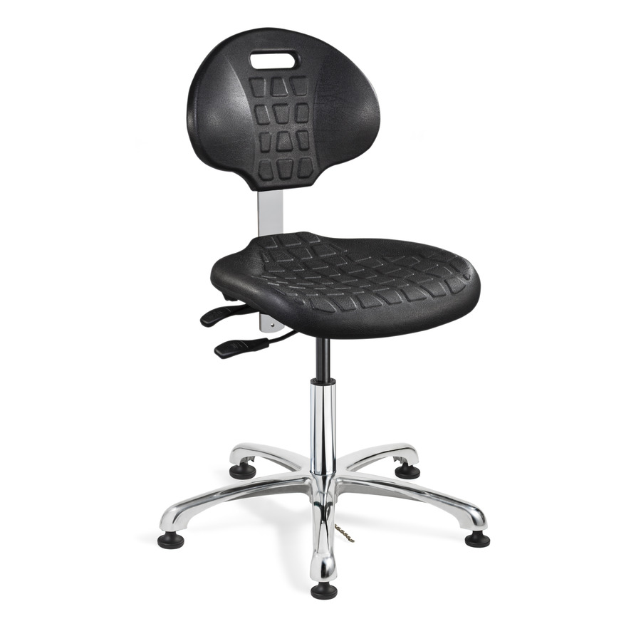 Bevco 7051E1 Polyurethane Chair, Black, ESD/ISO 4 Cleanroom, Adj. Height 20.5"-30.5", Everlast Series