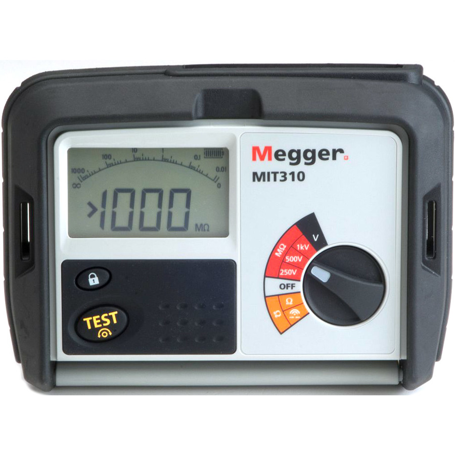 Megger MIT310 Insulation Tester, 1000 V, 500 V, 250 V, 999 MOhm, 3% Accuracy, CAT III, MIT300 Series