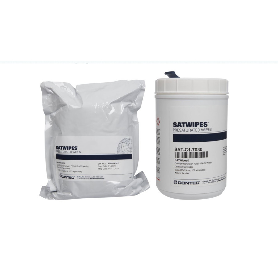 Connecticut Cleanroom SAT-C1-7030 Cleanroom Wipes, SATWIPES Sigma70% IPA/30% DI, 6x9" 100/Roll 12/Cs