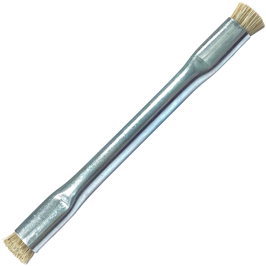 Techni-Pro 758CH032 Applicator Brush, Double End, Anti-Static, Horse Hair 3/16", 1/4", Zinc Plated 3/8x4-1/2" Handle ESD