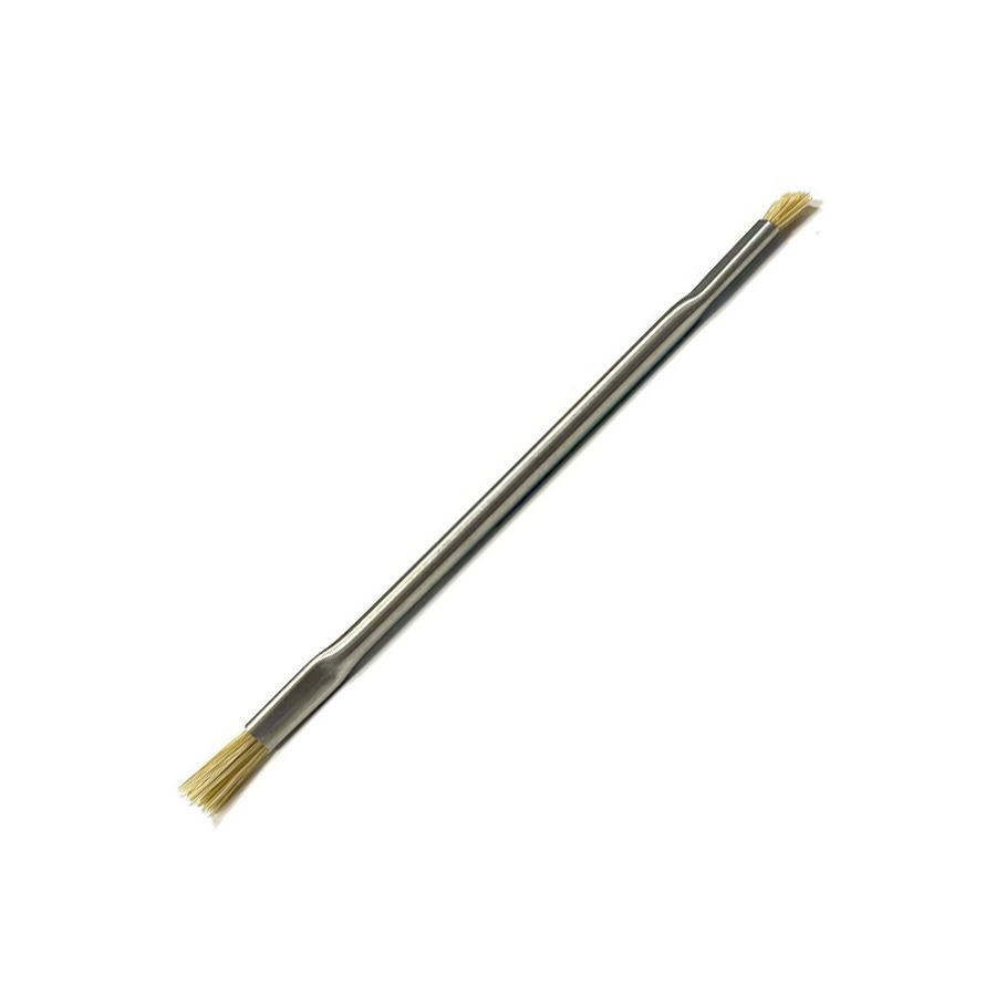 Techni-Pro 758CH122 Applicator Brush, Double End, Anti-Static, Hog Bristle 1/4", 0.016" Bsr, SS 3/16"x4-1/2" Hdl, ESD