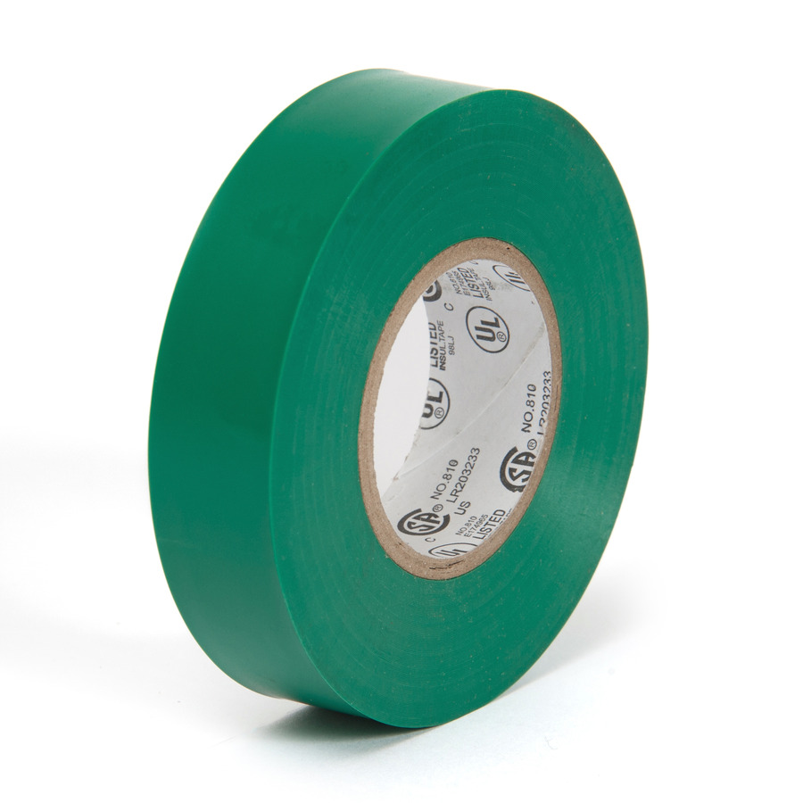 Techni-Pro 758IE801GR Electrical Tape, 3/4"x66', 1" Core, 7.0 mil, Green, Economy Grade