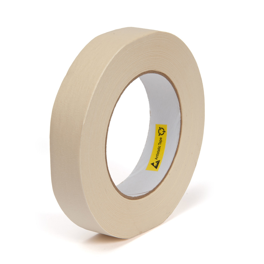 Techni-Pro 758ST113 High Temp Masking Tape, Low Static, 275 deg, 1"x60 Yds, 3" Core, 7.4 mil, Tan