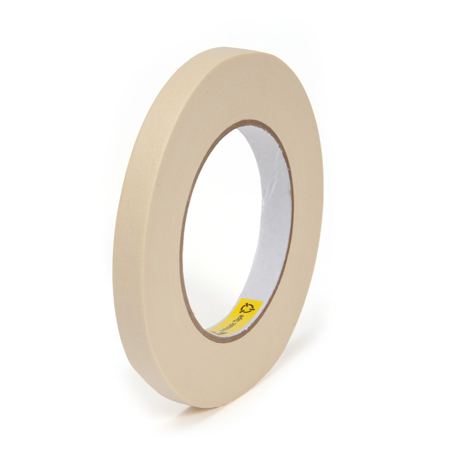 Techni-Pro 758ST350 High Temp Masking Tape, Low Static, 275 deg, 1/2"x60 Yds, 3" Core, 7.4 mil, Tan