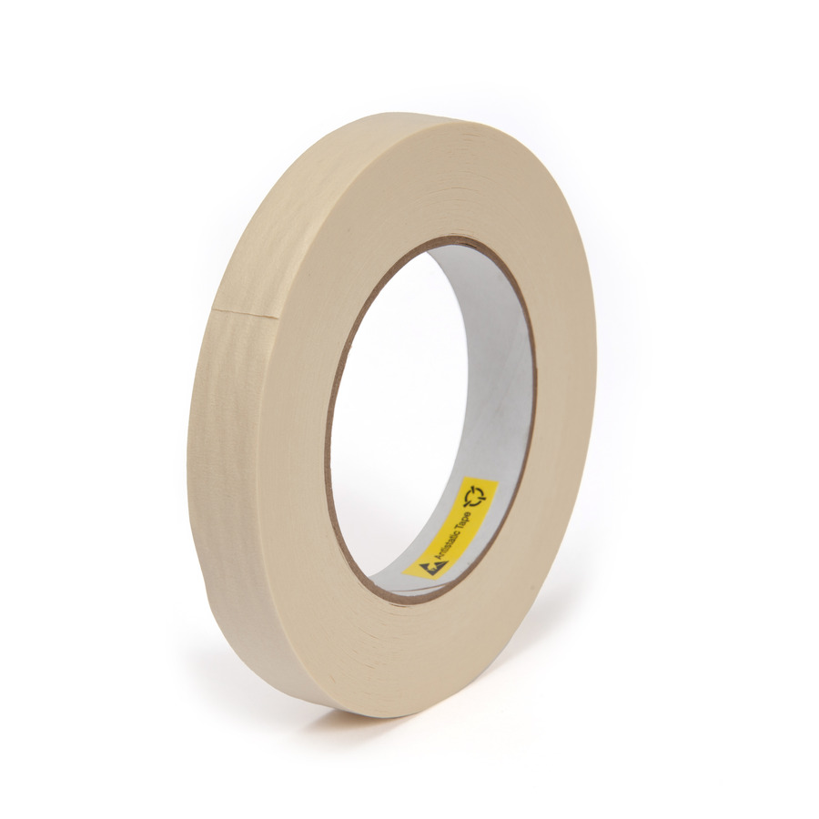 Techni-Pro 758ST430 High Temp Masking Tape, Low Static, 275 deg, 3/4"x60 Yds, 3" Core, 7.4 mil, Tan