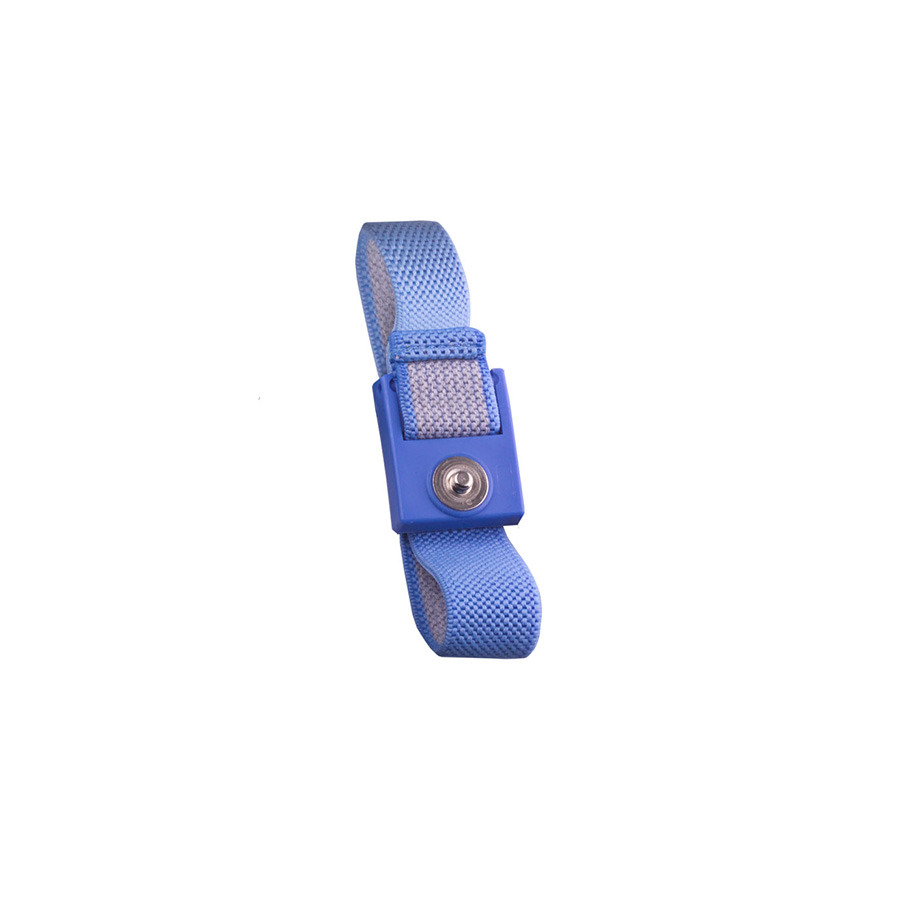 Techni-Pro 758ST9802 Wrist Strap, Single Wire, 1/8" (4mm) Snap, No Cord, Band Only, Blue