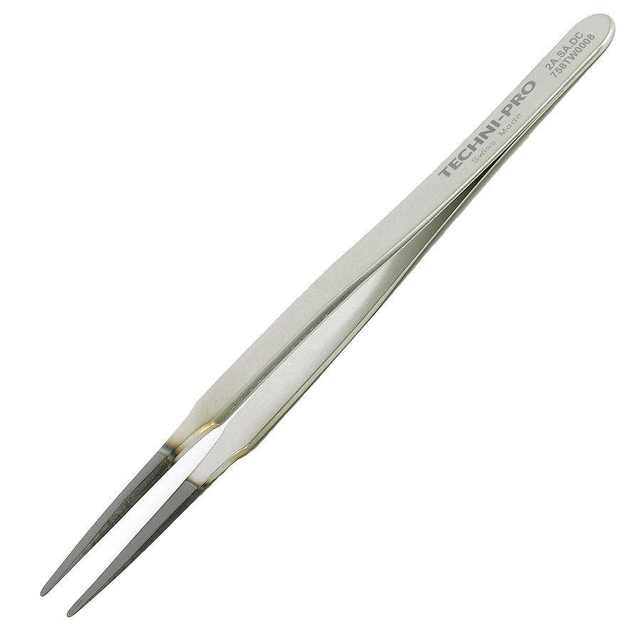 TechniPro 758TW0008 ESD Diamond Tweezers, Style 2A, AntiAcid/Anti