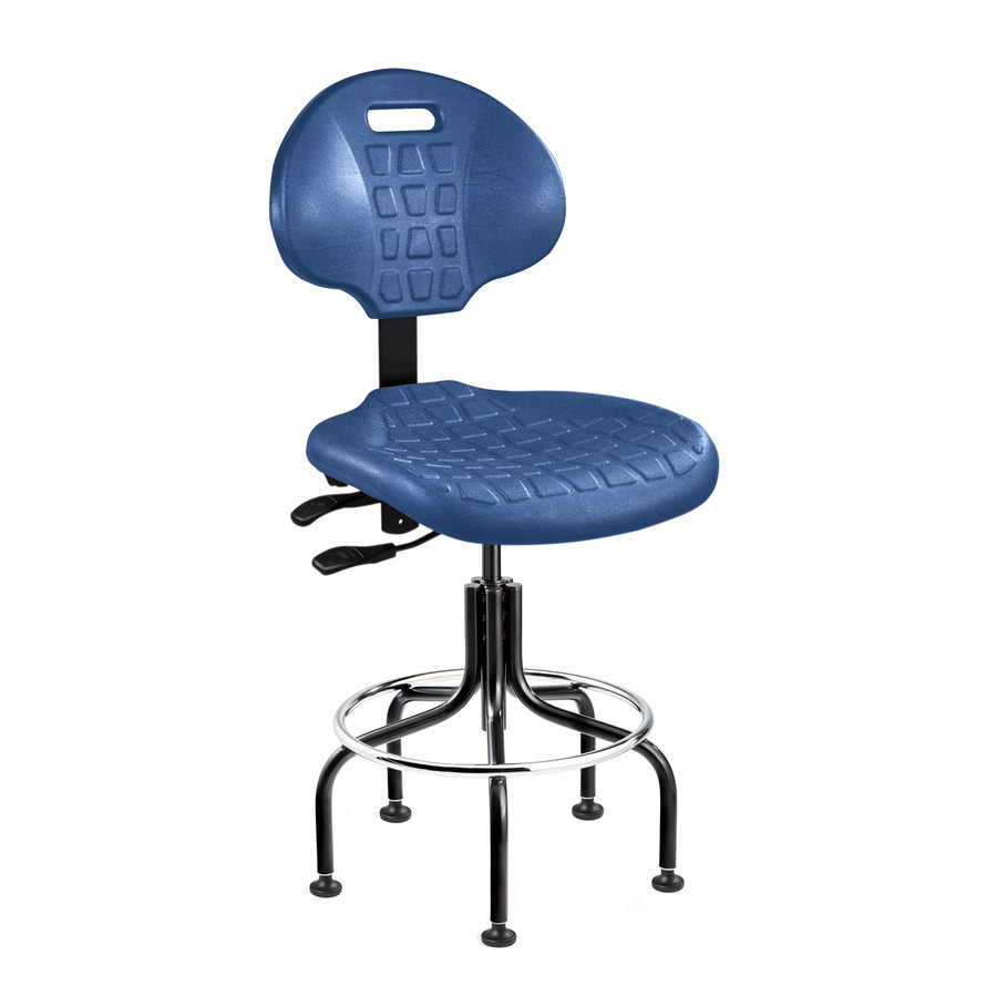 Bevco 7601-BLU Polyurethane Chair, Gray, Black Nylon Base, Mushroom Glides, Adj. Height 15"-20", Everlast Series