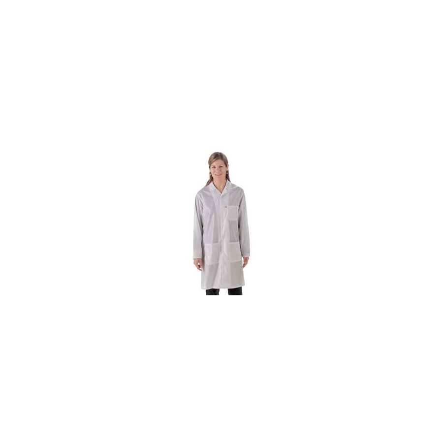 Tech Wear LOC-13-S Lab Coat Lapel Collar Small Knee Lgth ESD