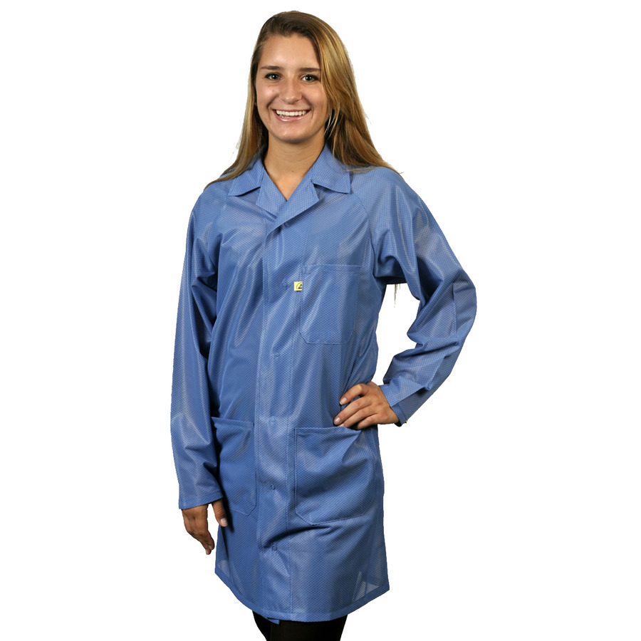 Tech Wear SOC-23C-L ESD-Safe Coat, Blue, Large