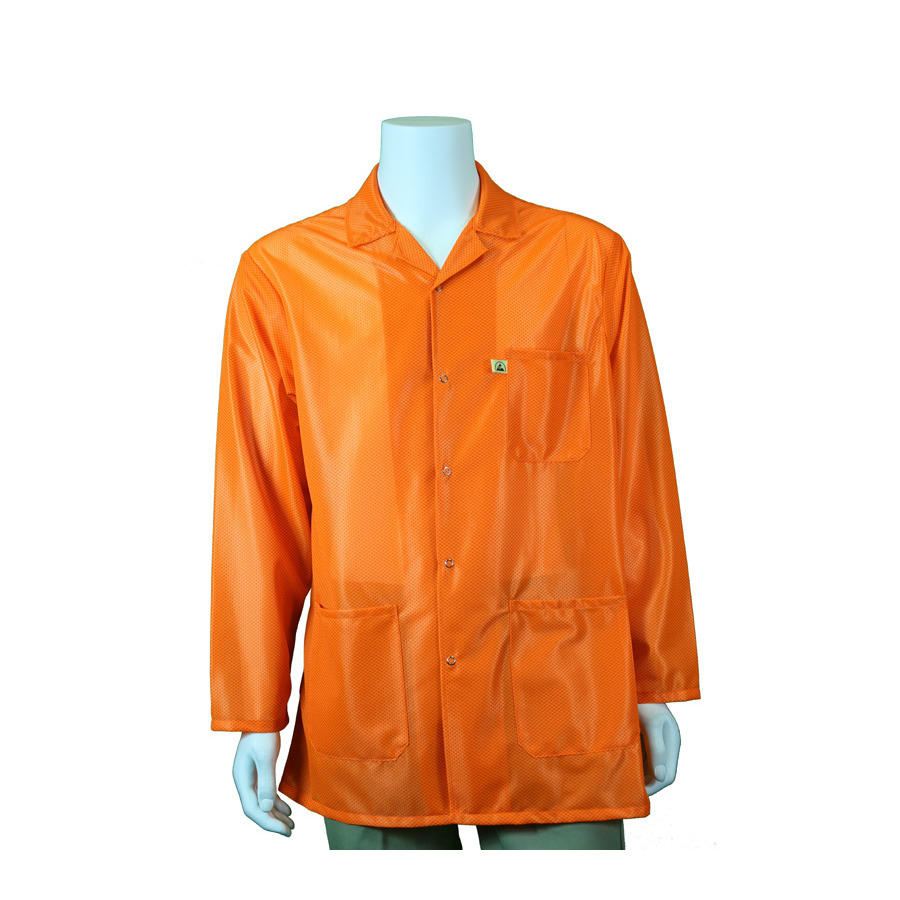 Tech Wear LOJ-HVO3-M Jacket, ESD Safe, 3 Pocket, Hi-Viz Orange, M