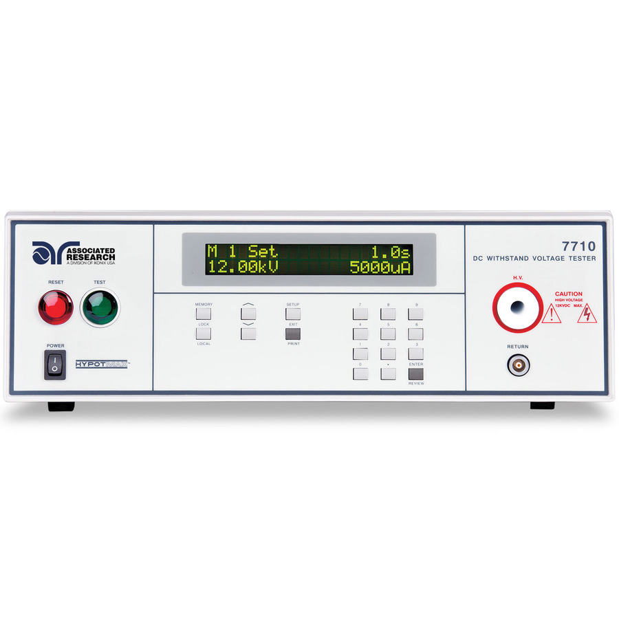 Associated Research 7710 High-Voltage Hipot Tester, 12 kV 10 mA DC, Resistive Load, HypotMAX Series