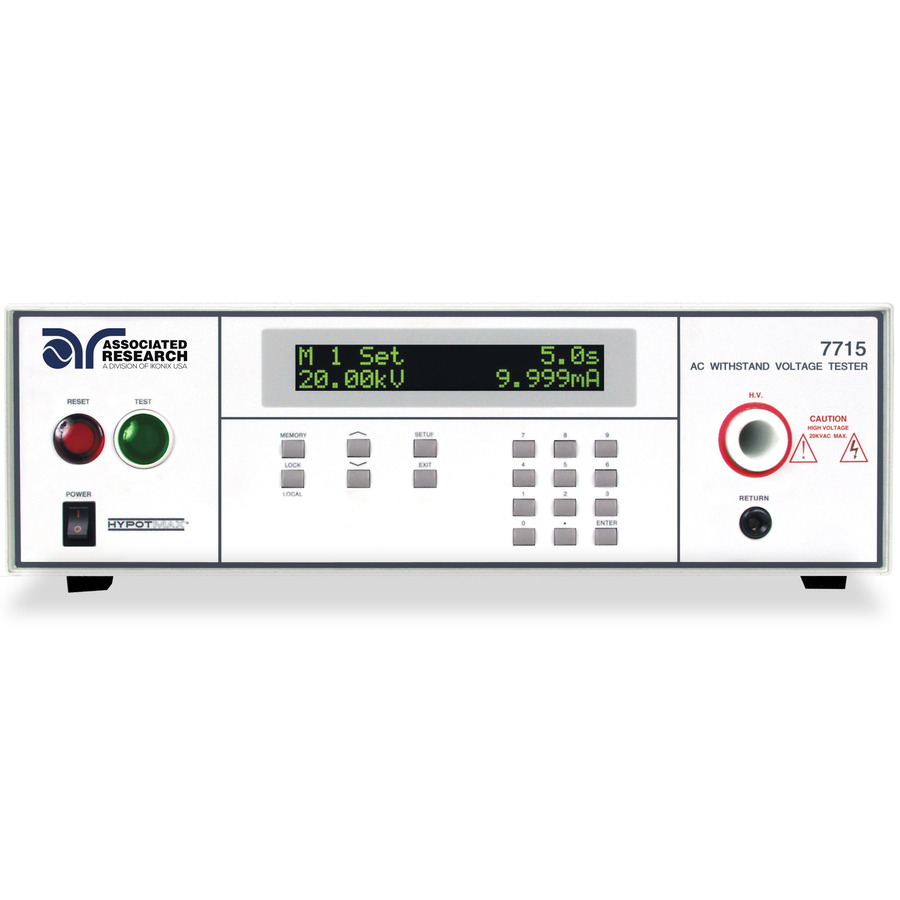 Associated Research 7715 High-Voltage Hipot Tester, 20 kV 10 mA AC, 50/60 Hz, HypotMAX Series