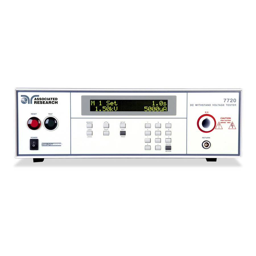 Associated Research 7720 High-Voltage Hipot Tester, 20 kV 5 mA DC, Resistive Load, HypotMAX Series