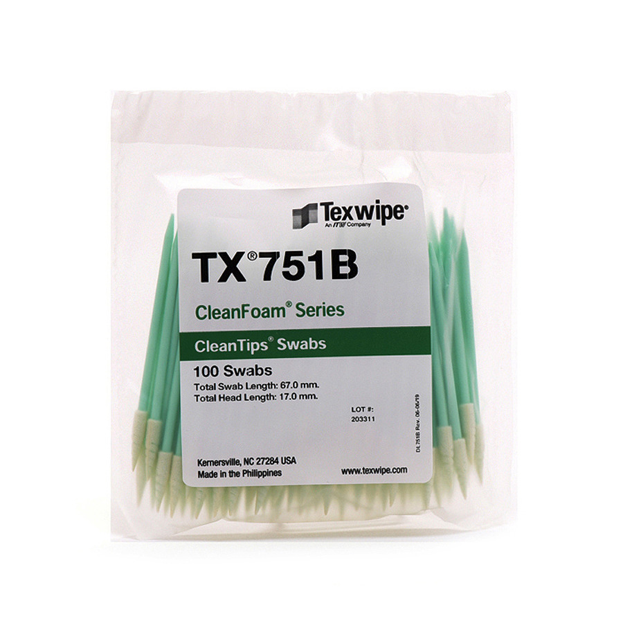 ITW Texwipe TX751B TX751B, CleanFoam Swab, Compressed Swab