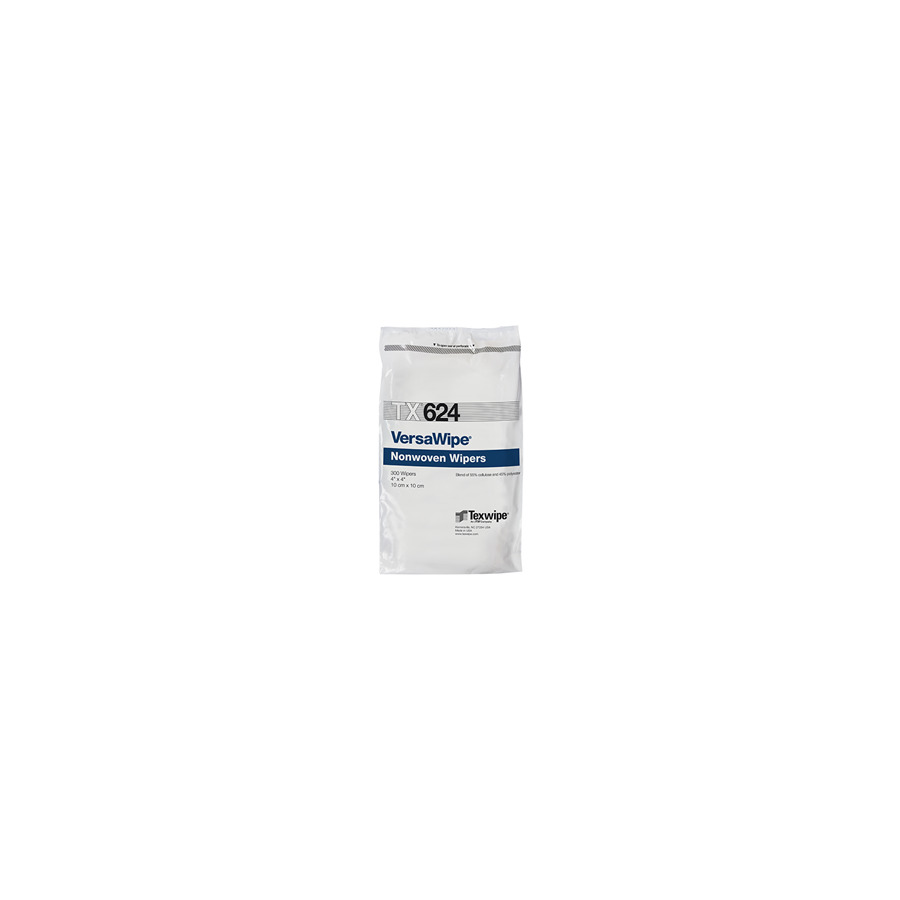 ITW Texwipe TX624 Cleanroom Wipes, VersaWipe, Dry Nonwoven, 4"x4", 1/Case