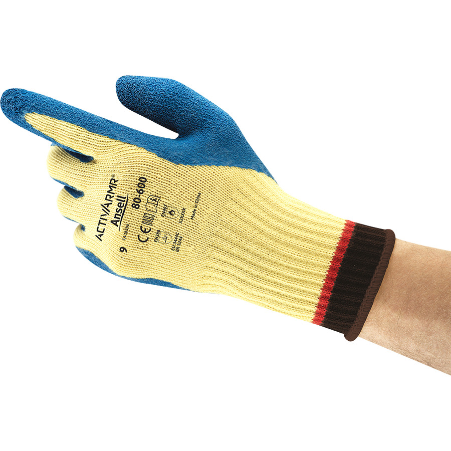 TestEquity: Ansell 206409 Gloves, Latex, Blue/Yellow, Large, 12