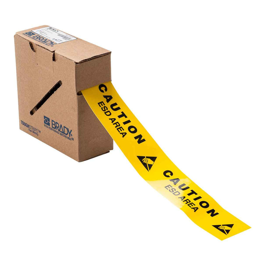 Brady 121367 Brady 121367 ToughStripe Caution ESD Area Floor Tape