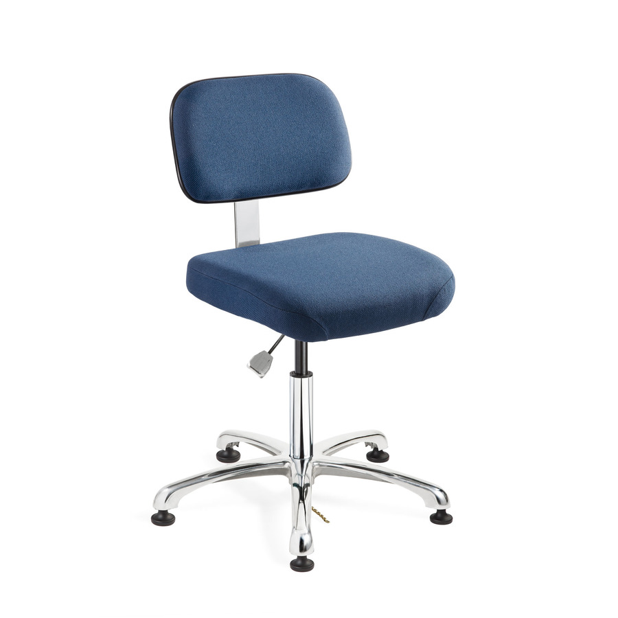 Bevco 8050 Upholstered Chair ESD, Non-Tilt, Aluminum Base, Mushroom Glides, Adj. Height 15.5-21", Doral Seres