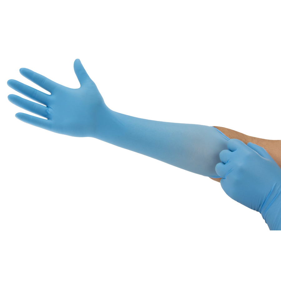 MICROFLEX 817349 Gloves, Nitrile, Powder Free, Texture, Blue, Medium, 100/Bx, 93-243 Series