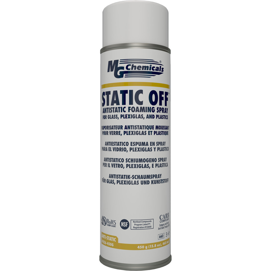 MG Chemicals 826-450G Static Off Antistatic Foaming Spray, Aerosol, 15.7 fl oz